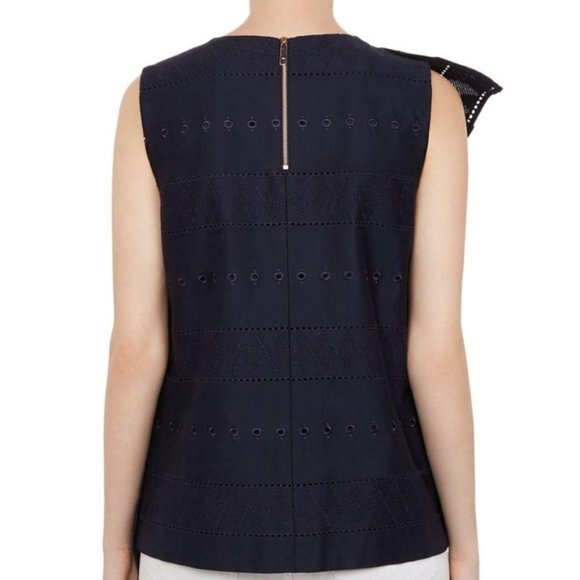 Ted Baker London Ruffle Embroidered Sleeveless Woven Top (NWT) - Picture 2 of 7